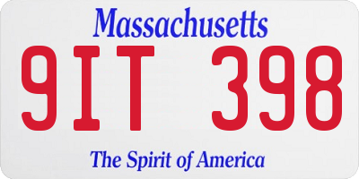 MA license plate 9IT398