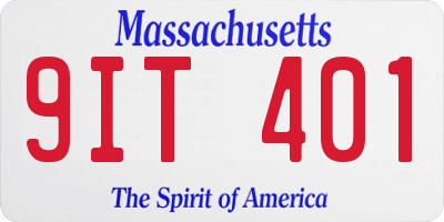 MA license plate 9IT401