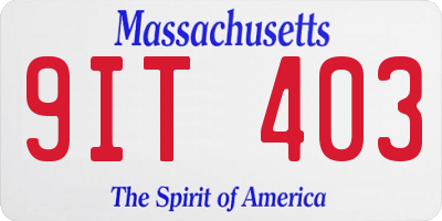 MA license plate 9IT403