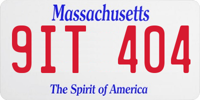 MA license plate 9IT404