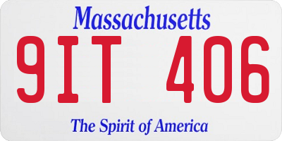 MA license plate 9IT406