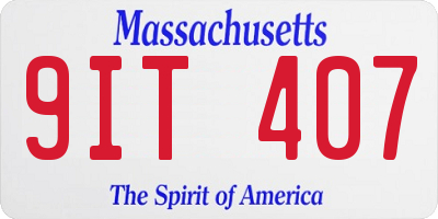 MA license plate 9IT407