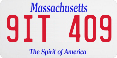 MA license plate 9IT409