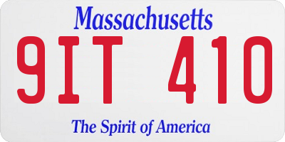 MA license plate 9IT410
