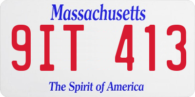 MA license plate 9IT413