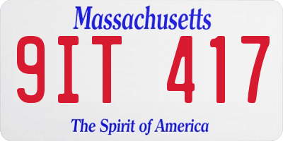 MA license plate 9IT417