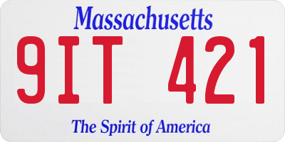 MA license plate 9IT421