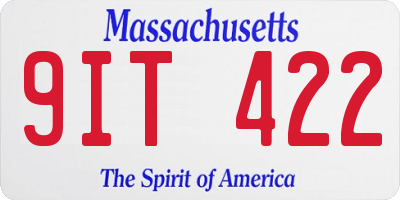 MA license plate 9IT422