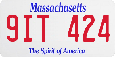 MA license plate 9IT424