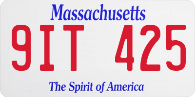 MA license plate 9IT425