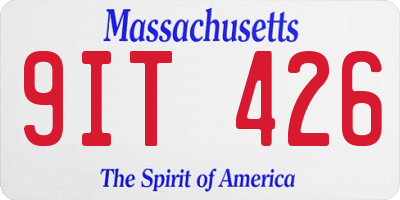 MA license plate 9IT426