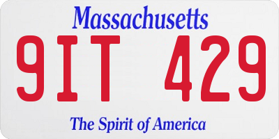 MA license plate 9IT429