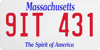 MA license plate 9IT431