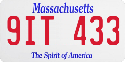 MA license plate 9IT433