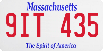 MA license plate 9IT435