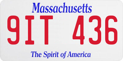 MA license plate 9IT436
