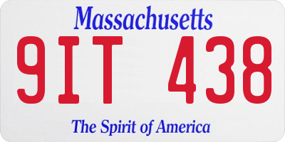 MA license plate 9IT438
