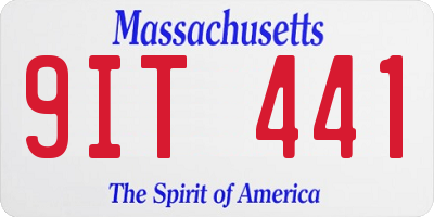 MA license plate 9IT441