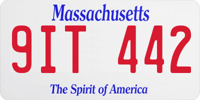 MA license plate 9IT442