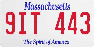 MA license plate 9IT443