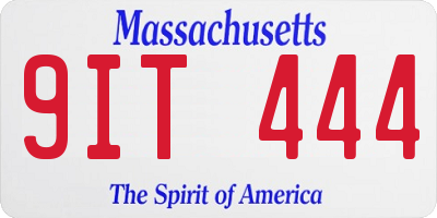MA license plate 9IT444