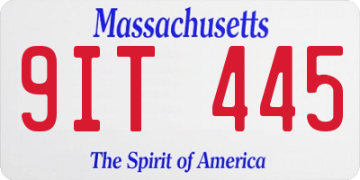 MA license plate 9IT445