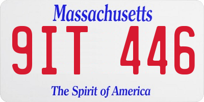 MA license plate 9IT446