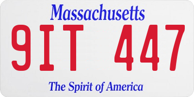MA license plate 9IT447