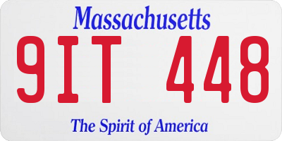 MA license plate 9IT448