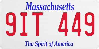 MA license plate 9IT449