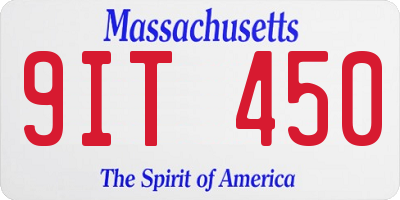MA license plate 9IT450