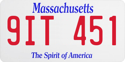 MA license plate 9IT451