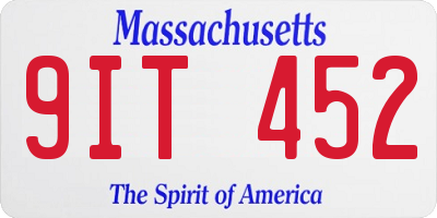 MA license plate 9IT452