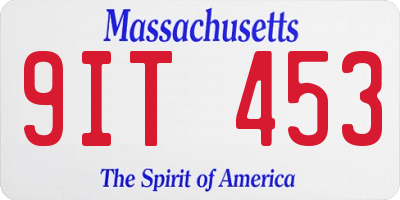 MA license plate 9IT453