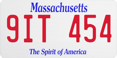 MA license plate 9IT454