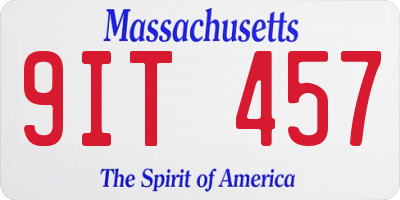 MA license plate 9IT457