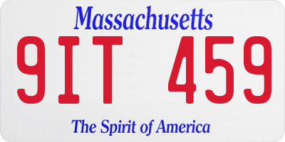 MA license plate 9IT459