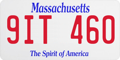 MA license plate 9IT460