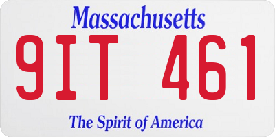 MA license plate 9IT461
