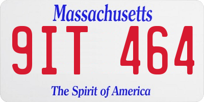 MA license plate 9IT464