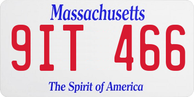 MA license plate 9IT466