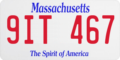 MA license plate 9IT467