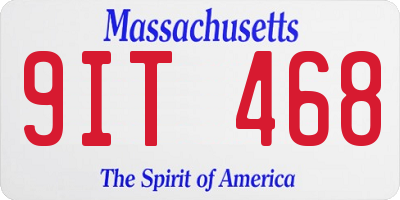 MA license plate 9IT468