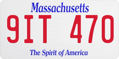 MA license plate 9IT470
