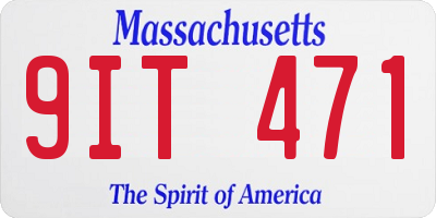 MA license plate 9IT471