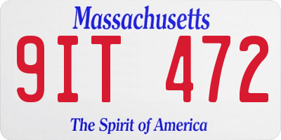 MA license plate 9IT472