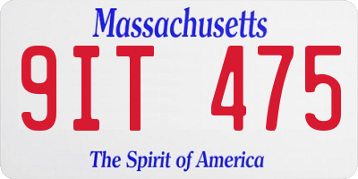 MA license plate 9IT475