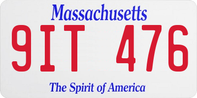 MA license plate 9IT476