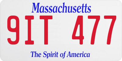 MA license plate 9IT477