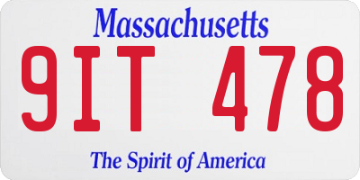 MA license plate 9IT478